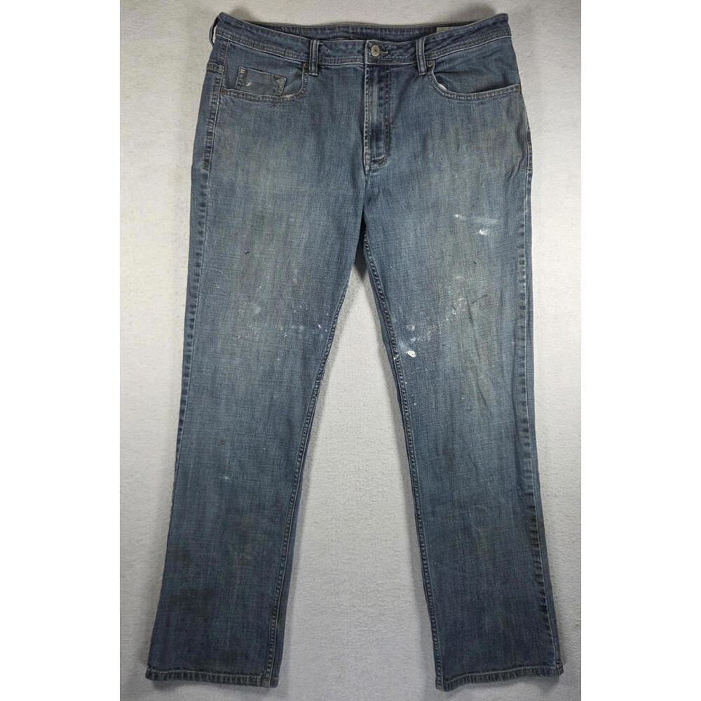 38x34 Men's Jeans Buffalo David Bitton Jackson X Blue Stretch Denim - Distressed